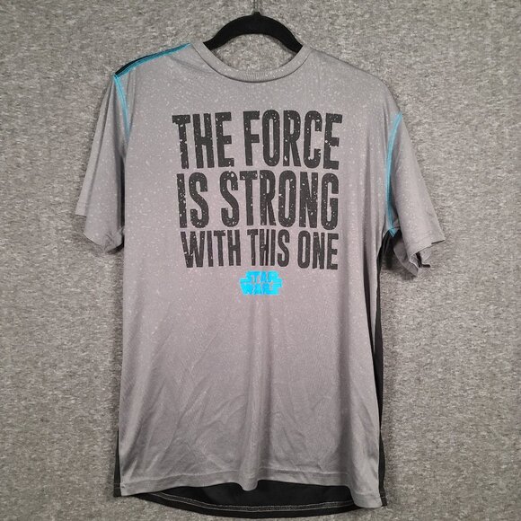 Star Wars Men's Size Medium Wicking Workout Short Sleeve Shirt with Saying - Picture 1 of 7